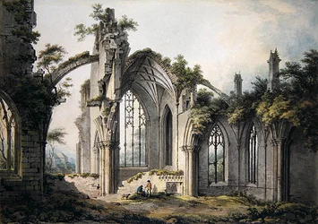 Melrose Abbey (akvarelli paperille)