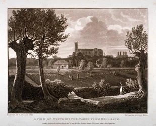 Näkymä Westminsteristä Millbankista, Lontoosta, 1807