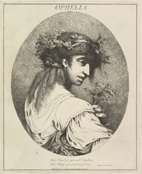 Ophelia kaksitoista hahmoa Shakespearesta, 20. toukokuuta 1775.