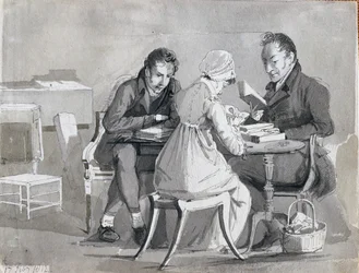 Iltalukeminen, 17. helmikuuta 1812 (kynän ja musteen pesu paperille)