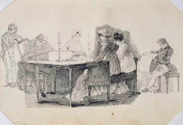 Ilta kotona, 1804 (kynä ja muste paperille)