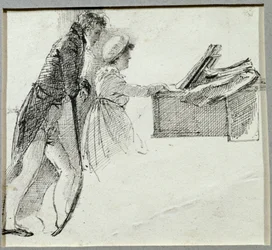 Pianolla (muste paperille)