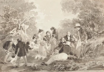 Piknik järven rannalla, 1825 (wc paperilla)