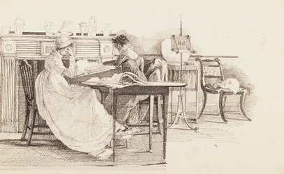 Lukemista takan ääressä, 1805