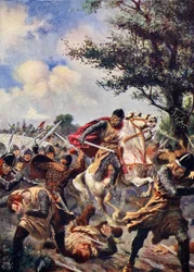Bouvinesin taistelu, 1214, kuvitus "Hutchinsonin kansakuntien historiasta", 1915