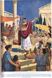 Milanon ediktin julistus, 313 jKr, kuva Hutchinsonin kansojen historiasta