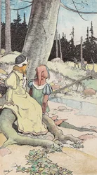 The Babes in the wood, n. 1900 (akvarelli & kynä & muste paperille)