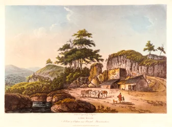 Kalkkiuunit. Näkymä Cliftonissa lähellä Bristolia, Gloucestershire, 1798.