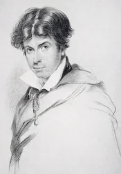 44-vuotias James Henry Leigh Hunt (1784-1859), kaiverrus Henri Meyer (1844-99) E.V Lucasin teoksesta Charles Lambin elämä, osa I, julkaistu 1905