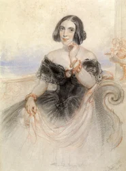 Nainen mustassa mekossa, 1847