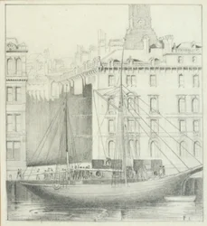 Quayside, Newcastle (kynä kortilla)