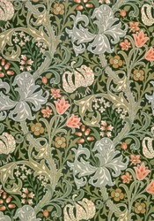 Golden Lily tapetti, jonka suunnitteli John Henry Dearle (1860-1932) Morris and Companylle, 1897