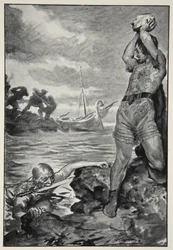 Thorbion nosti valtavan kiven, M.I. Ebbuttin teoksesta 