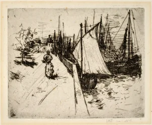 Nainen laiturilla, Honfleur