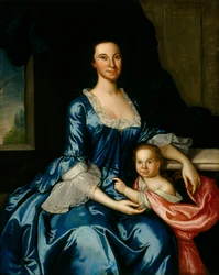 Muotokuva rouva Matthew Tilghmanista ja hänen tyttärestään Anna Mariasta, n. 1757 (öljy pellavalle)