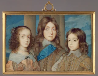 Nro 3877 Charles I:n lapset: James, Yorkin herttua, prinsessa Elizabeth, Henry, Gloucesterin herttua, 1646-47 (wc vellum)