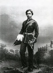 Albert Edward, Walesin prinssi, kaiverrus D.J. Pound valokuvasta, Lontoossa 1860 julkaistusta The Drawing-Room of Eminent Personages, Volume 2