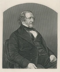 John Campbell, St. Andrewsin ensimmäinen paroni Campbell, kaiverrettu D.J. Pound valokuvasta, "The Drawing-Room of Eminent Personages, Volume 2", 1860