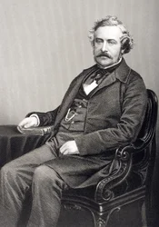 Martin Farquhar Tupper (1810-89), kaiverrus D.J. Pound valokuvasta, Lontoossa 1860 julkaistusta The Drawing-Room of Eminent Personages, Volume 2