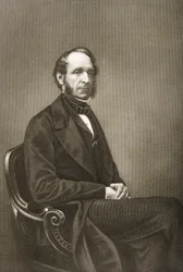 Robert Grosvenor (1801-93), kaiverrus D.J. Pound valokuvasta, "The Drawing-Room of Eminent Personages, Volume 2", julkaistu Lontoossa, 1860