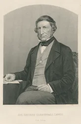 Sir George Cornewall Lewis, kaiverrettu D.J. Pound valokuvasta, Lontoossa 1860 julkaistusta The Drawing-Room of Eminent Personages, Volume 2