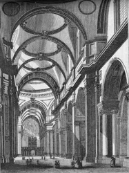 St. Paulsin sisustus itään katsottuna, 1835, 1845