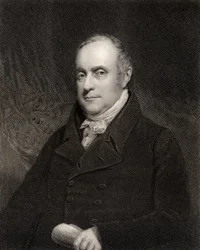 Sir Benjamin Hobhouse, 1. Baronet, kaiverrus John Cochran (fl.1821-65), National Portrait Gallerysta, julkaistu noin 1835