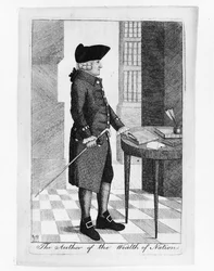 Adam Smithin 1723-1790 muotokuva, teoksen ”Kansojen varallisuus” kirjoittaja, 1790