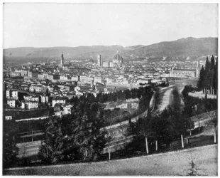 Panoraama Firenzestä, Italiasta, 1800-luvun loppu