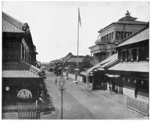 Katu Tokiossa, Japanissa, 1800-luvun lopulla.