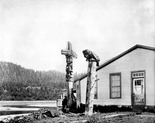 Totem Poles, Alaska, USA, 1893.