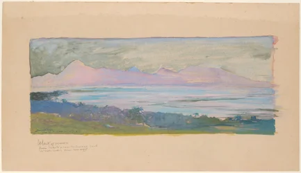 Moorean saari Tahitilta salmen yli nähtynä, tammikuu 1891