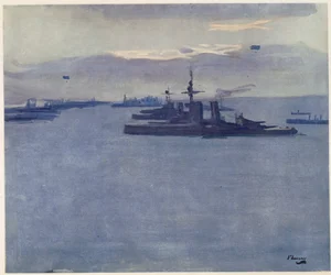 Firth of Forth, tuuli, 1917, teoksesta British Artists at the Front, jatkoa teokselle The Western Front, 1918