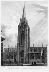 Pyhän Marian kirkon torni ja torni, Oxford, 1833.