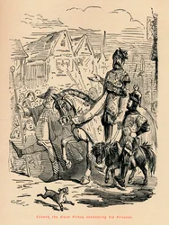Edvard, Musta prinssi, kuljettaa vankiaan, noin 1860, noin 1860