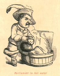 Parlamentti kuumassa vedessä, 1897.