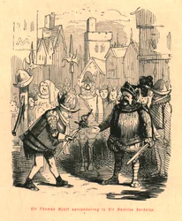 Sir Thomas Wyatt antautumassa Sir Maurice Berkeleylle, 1897.