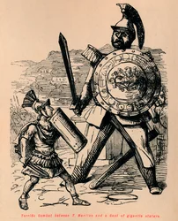 Loistava taistelu T Manliusin ja jättimäisen gallialaisen välillä, 1852