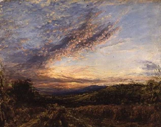 Auringonlasku nummimaiseman yllä, 1850-luvun alku