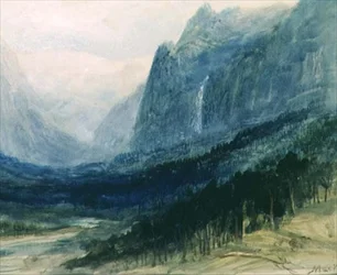 Yosemite Valley, Kalifornia (akvarelli ja guassi)
