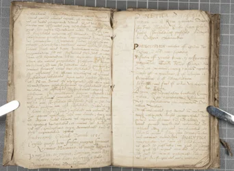 Luentomuistiinpanot dialektiikasta, n. 1584-86 (kynä ja muste paperille sidottussa tilavuudessa)