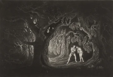 Adam kuulee Kaikkivaltiaan äänen, n. 1827 (mezzotint)