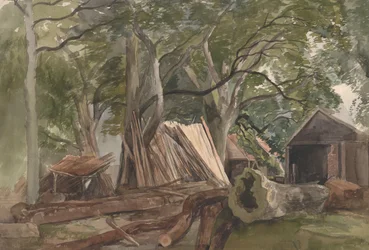 Raivaus puutehtaan kanssa, 1847.