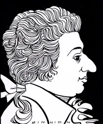 Wolfgang Amadeus Mozart - karikatyyri