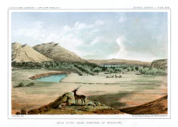 Milk River, lähellä Missourin risteystä, 1856.