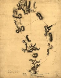 Gov. Tryonin retkikunta Danburyyn vuonna 1777. LOC gm71000884