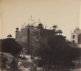 Taj Mahal, Näkymä lepotalolta takaa, kuvalla