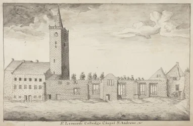 St Andrews Delineated - St Leonards Collegen kappeli St Andrews (kynä ja pese paperille)