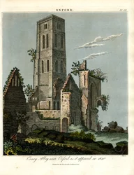 Osney Abbey Oxfordin lähellä sellaisena kuin se oli vuonna 1650.