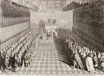 Vilhelm III:n kruunajaiset Westminster Abbeyssa Lontoossa, 1689, noin 1689
